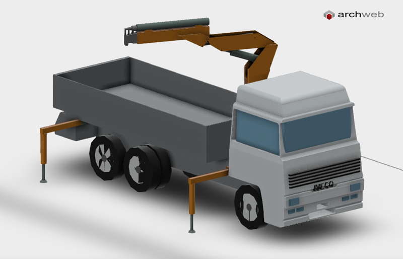 Camion gru Iveco 3D dwg