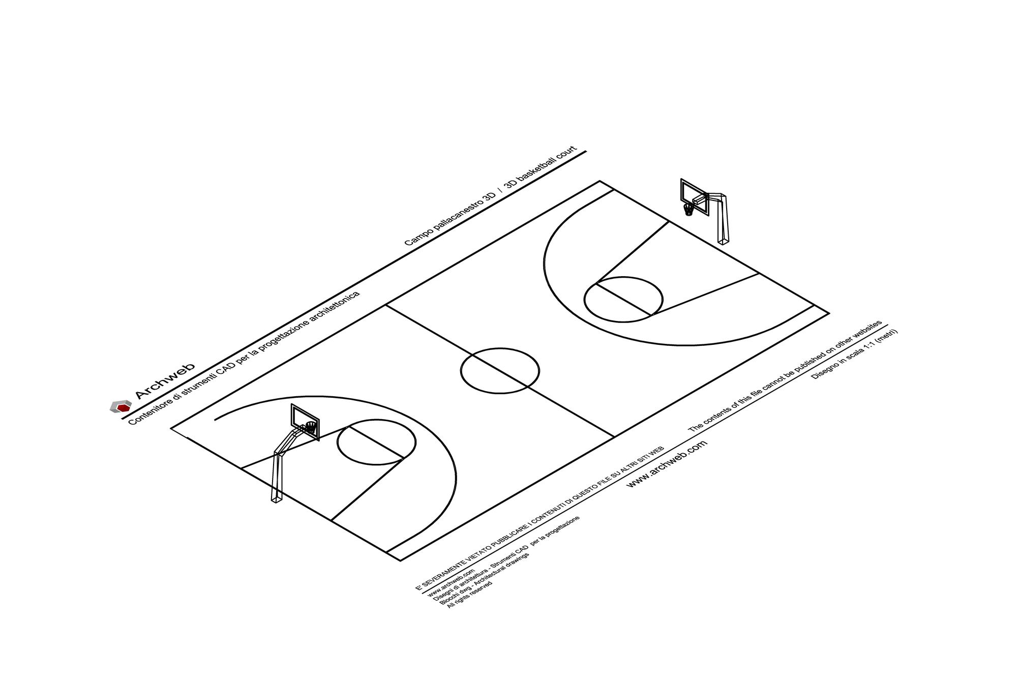 3D basketball court 02 dwg Archweb