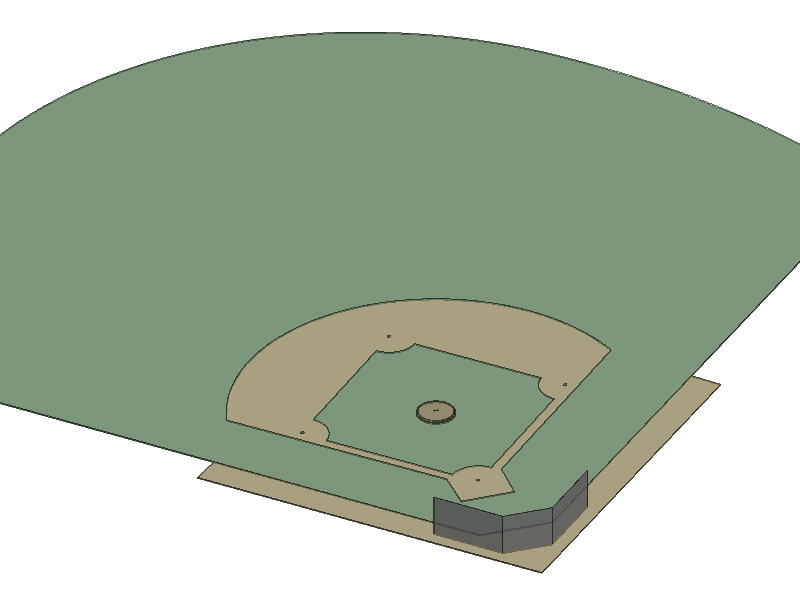 3D Baseball Field dwg Archweb