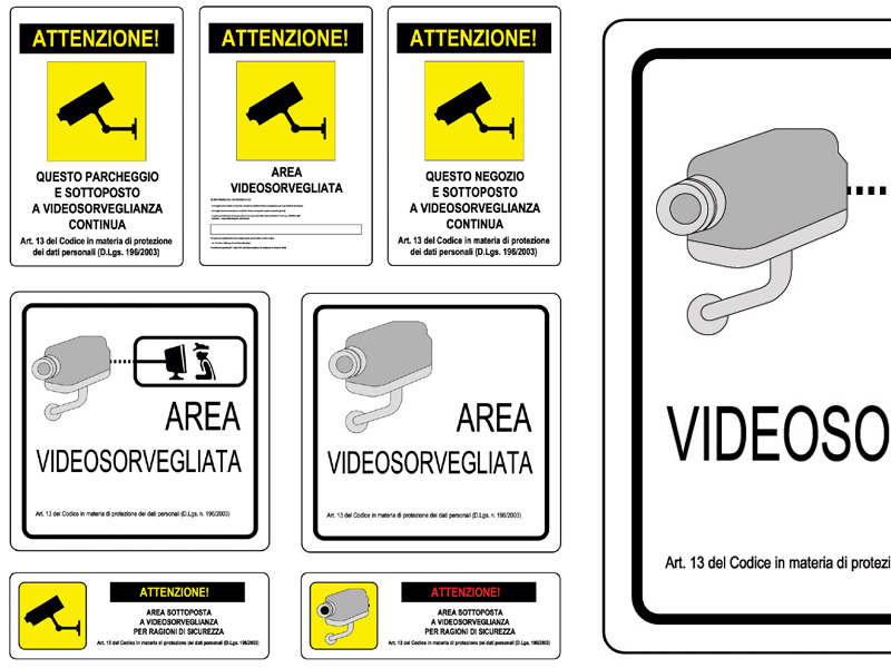 Video surveillance warning dwg signs