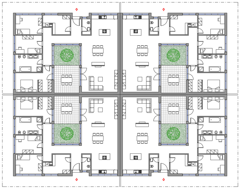 Casa con patio 12 dwg