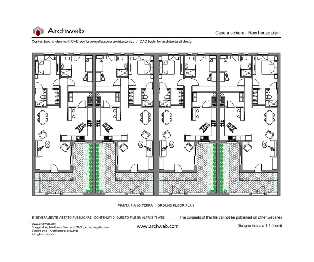 Row houses 24 dwg