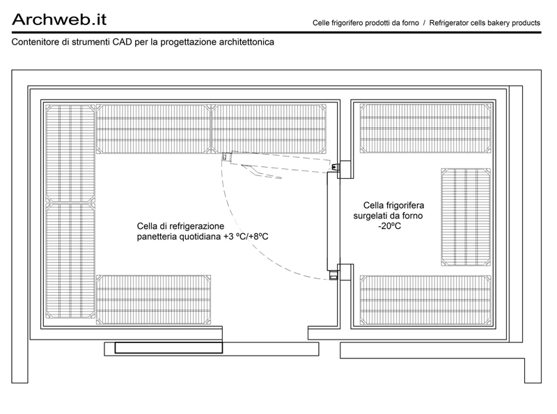 Cella frigo prodotti forno dwg