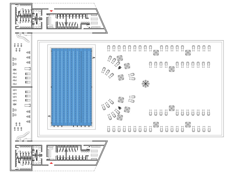 Sports center swimming pool cad block Archweb