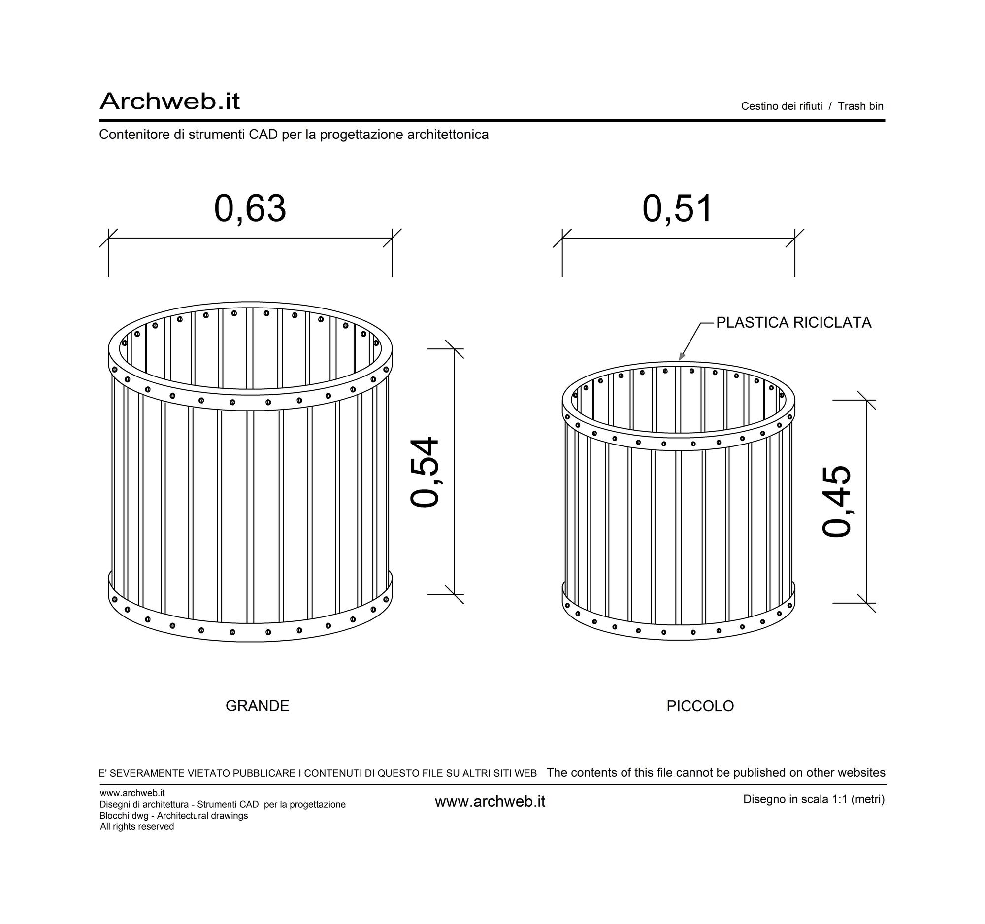 Cestino rifiuti 2 dwg