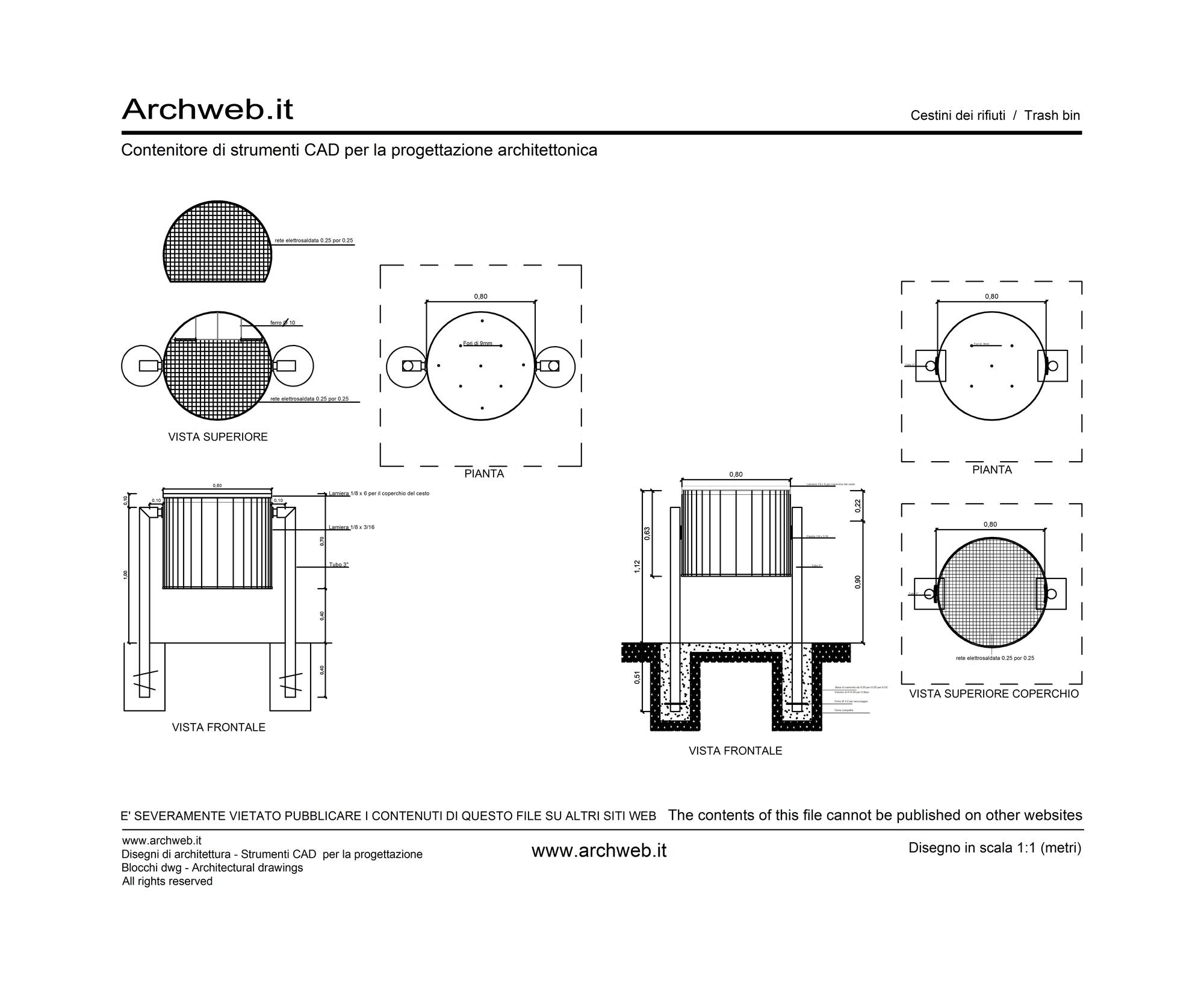 Cestino rifiuti 4 dwg