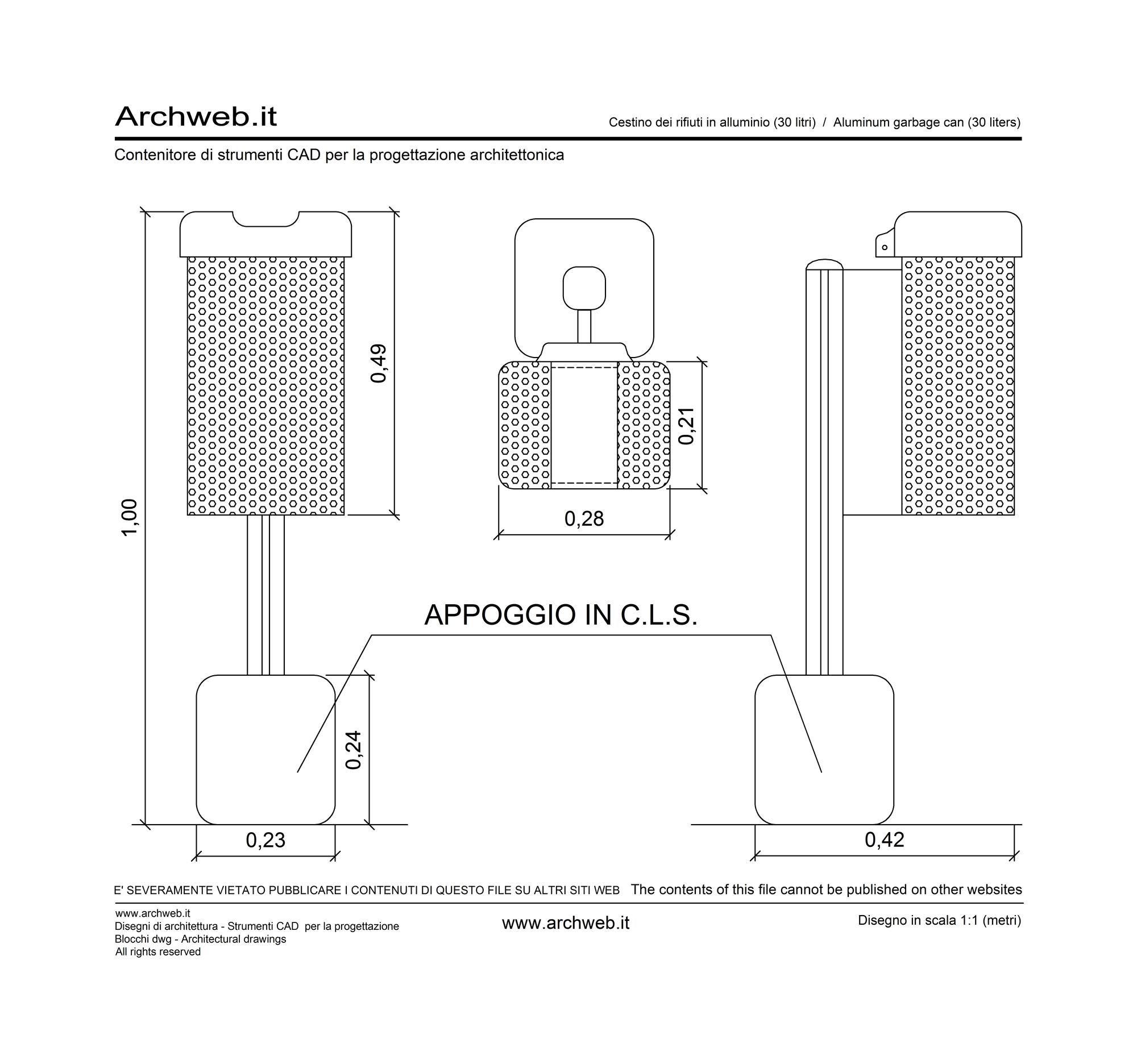 Cestino rifiuti 7 dwg
