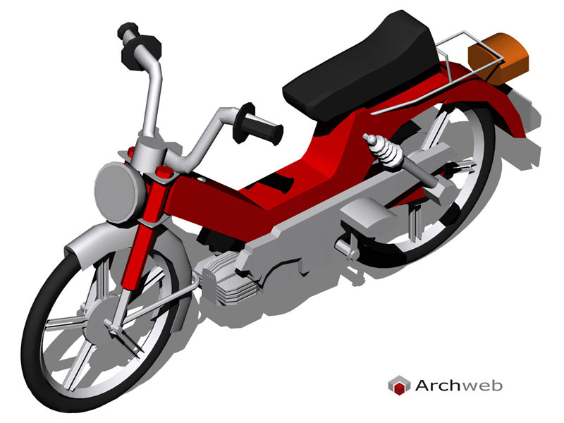 3D dwg moped