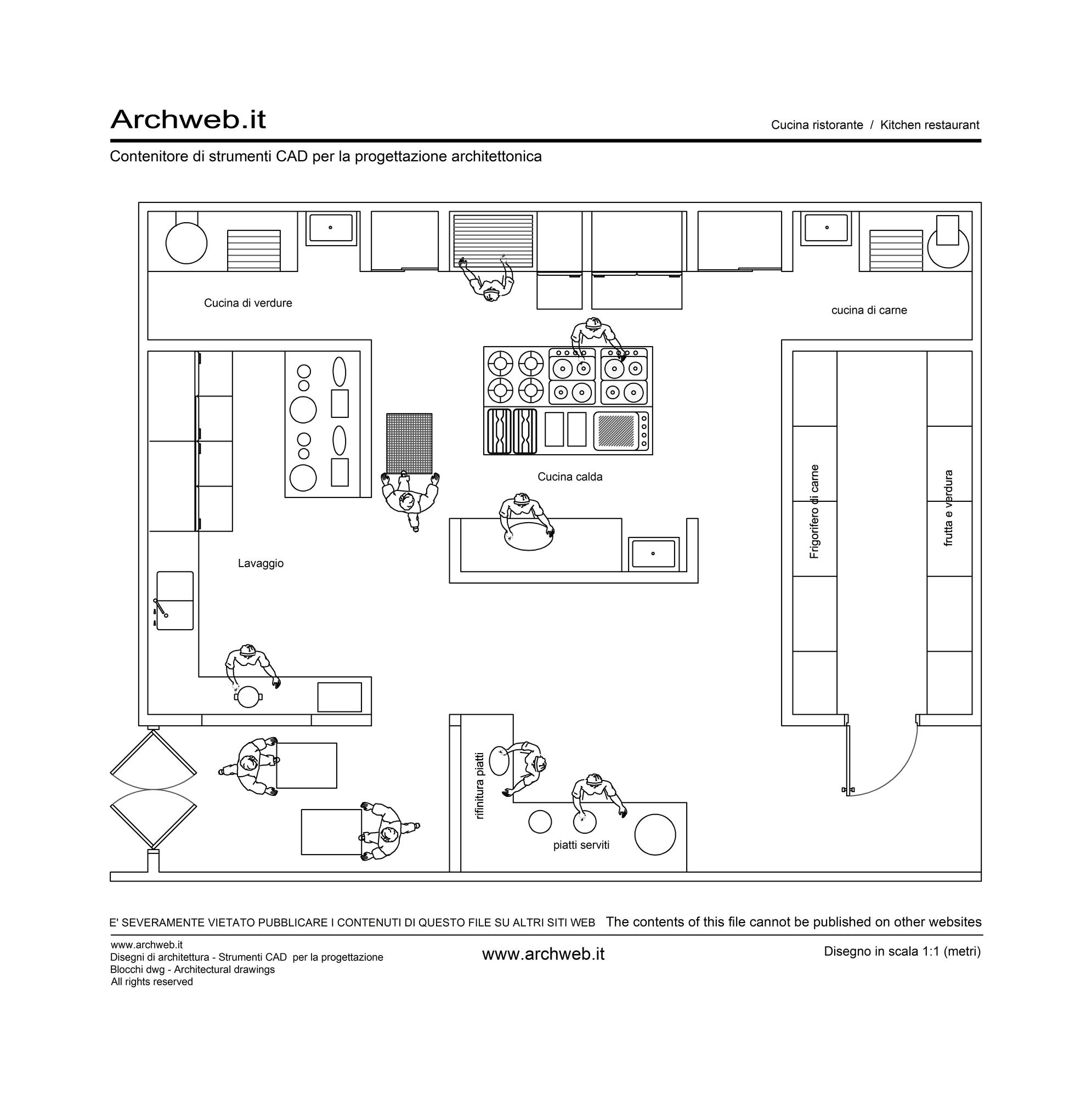 Cucina ristorante 01 dwg