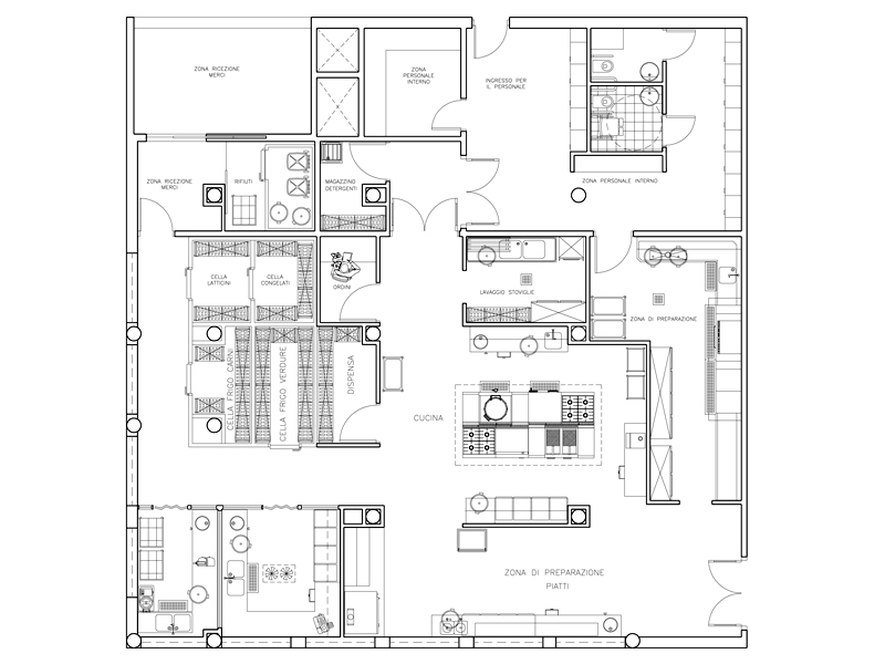 Cucina ristorante 02 dwg