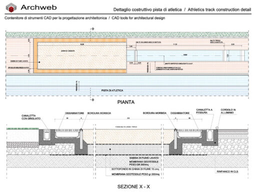 Dettaglio pista di Atletica dwg Archweb