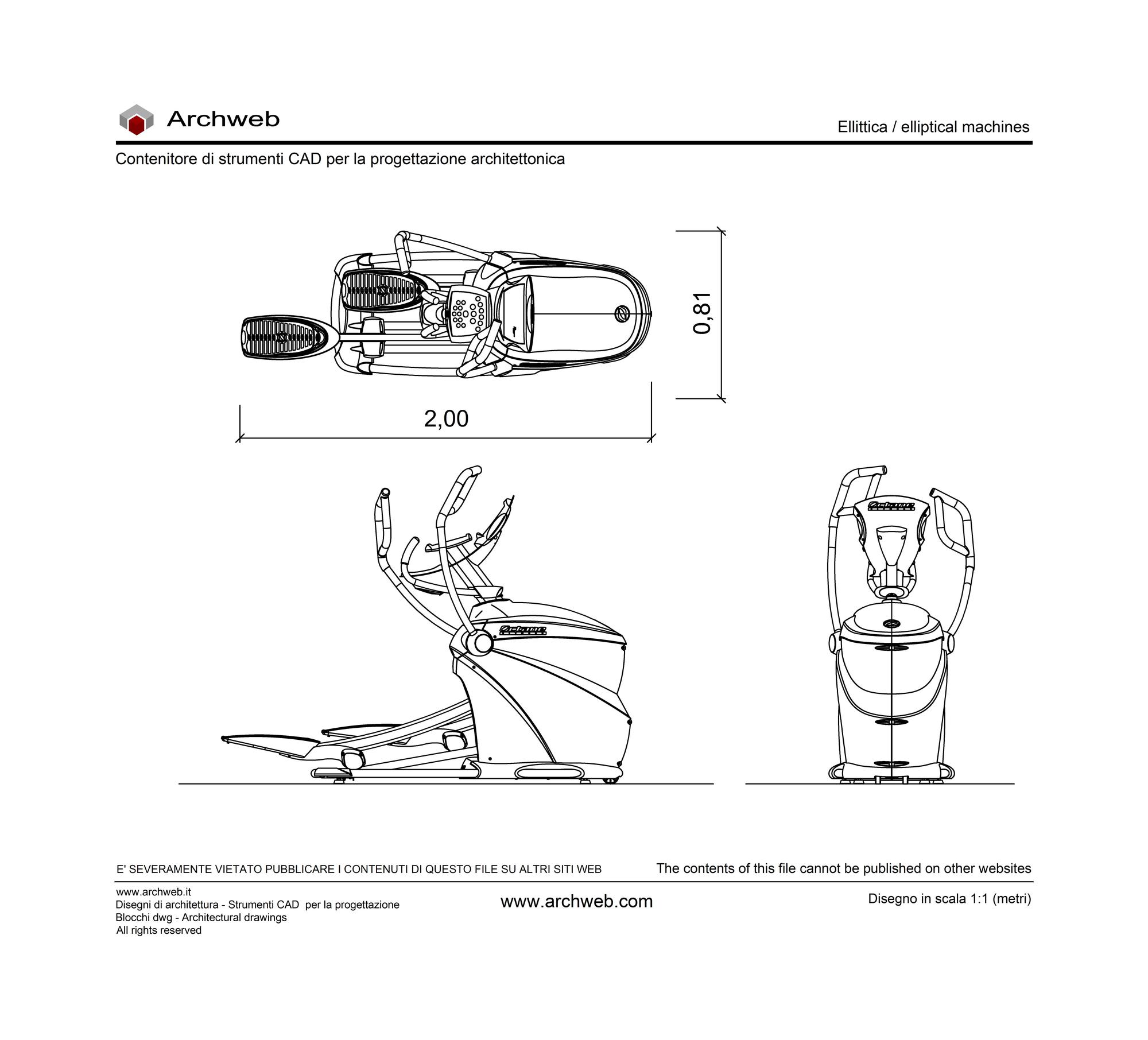 Ellittica elliptical machines dwg Archweb