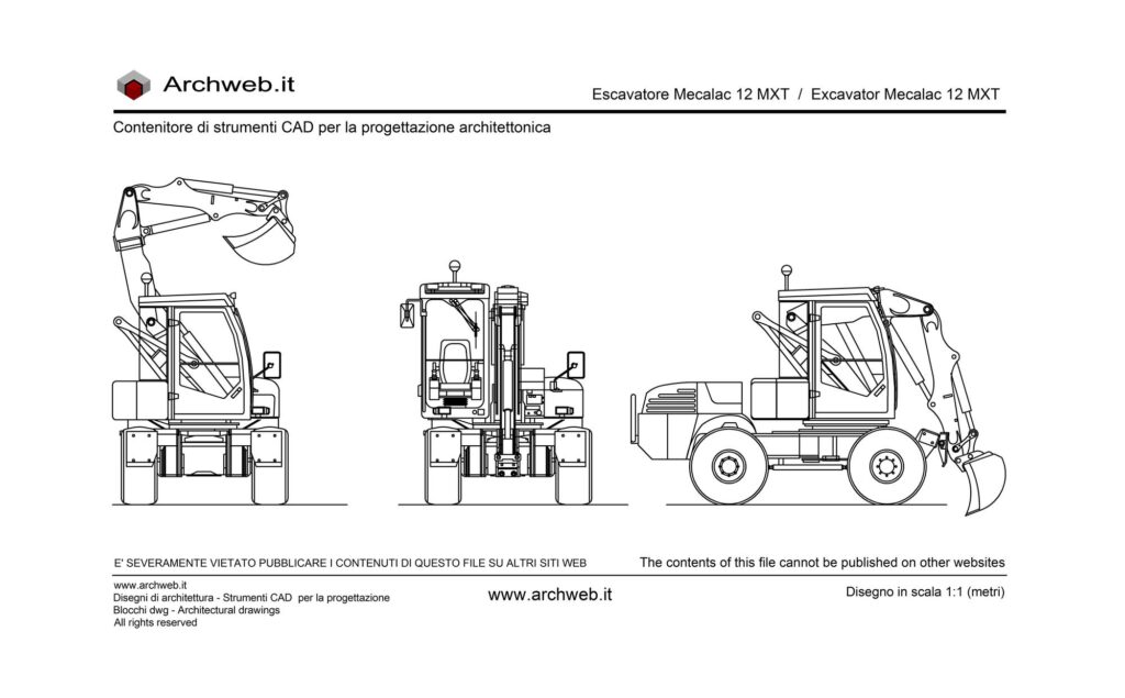 Escavatore mecalac 12 mxt dwg
