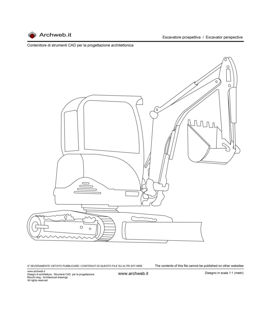 Escavatore prospettiva dwg