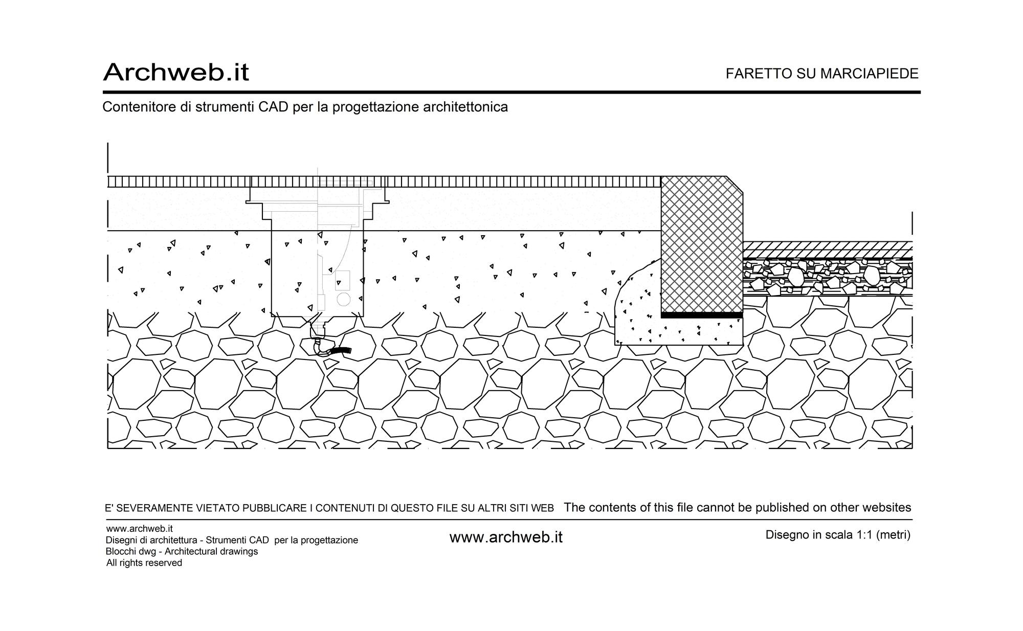 Faretto su marciapiede dwg
