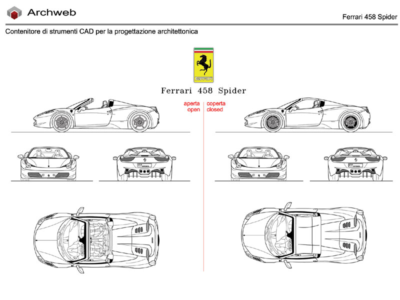 Ferrari 458 Spider dwg