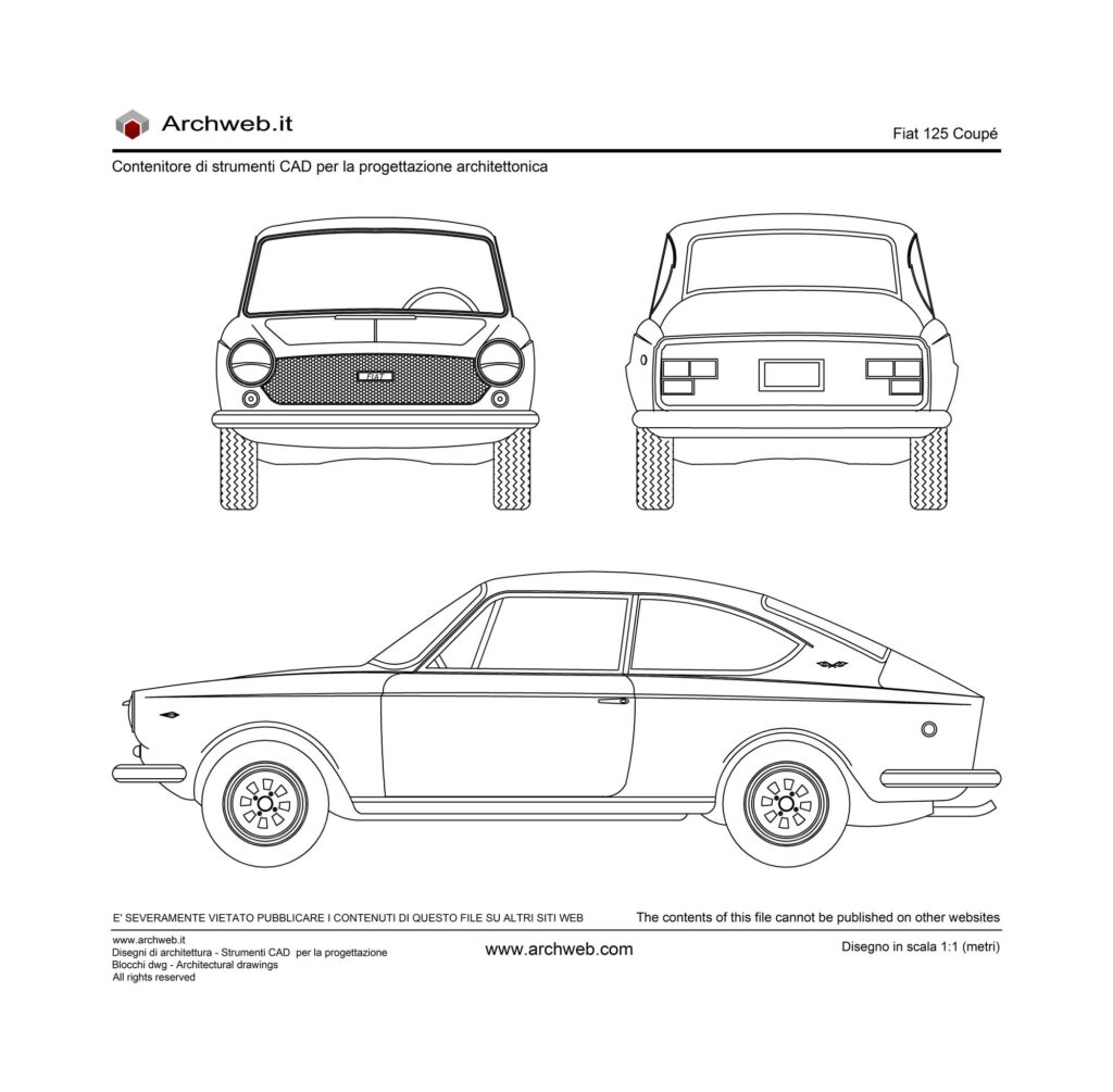 Fiat 125 Coupé dwg