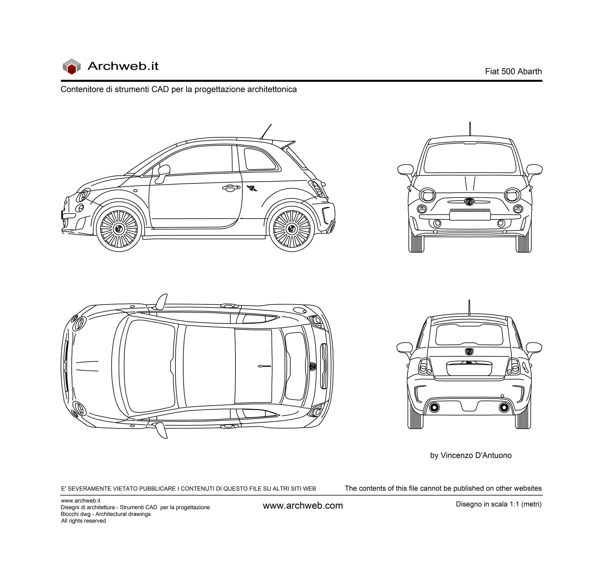 Fiat 500 Abarth dwg