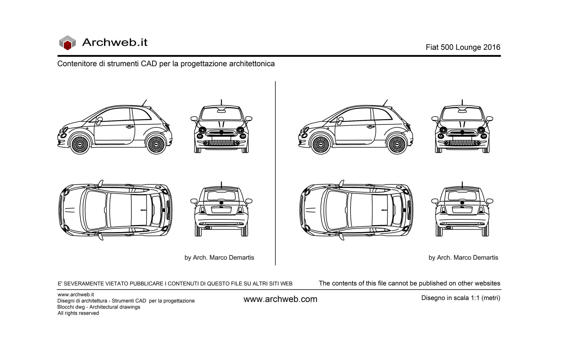 Fiat 500 Lounge dwg