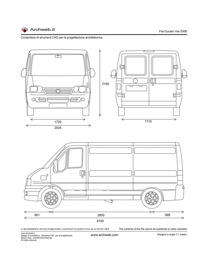 Fiat Ducato Van SWB dwg