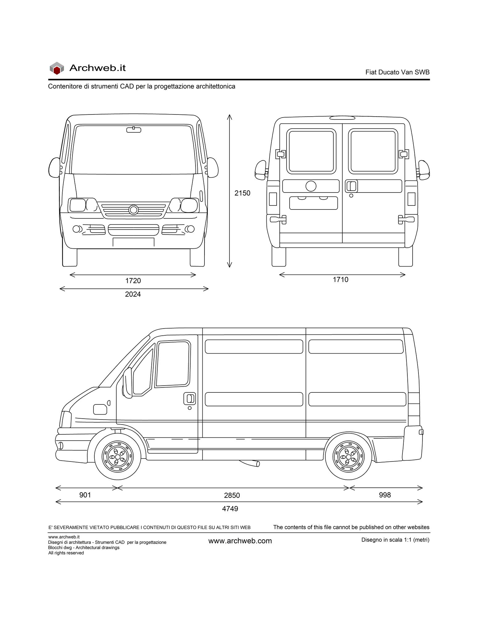 Fiat Ducato Van SWB dwg