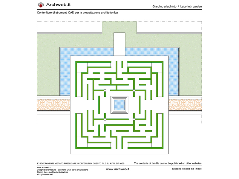 Giardino a labirinto dwg - Schema progettuale - Archweb