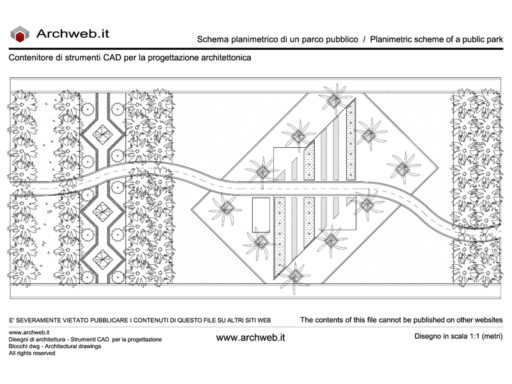Giardino pubblico 06. Schema progettuale dwg - scala 1:100 Archweb