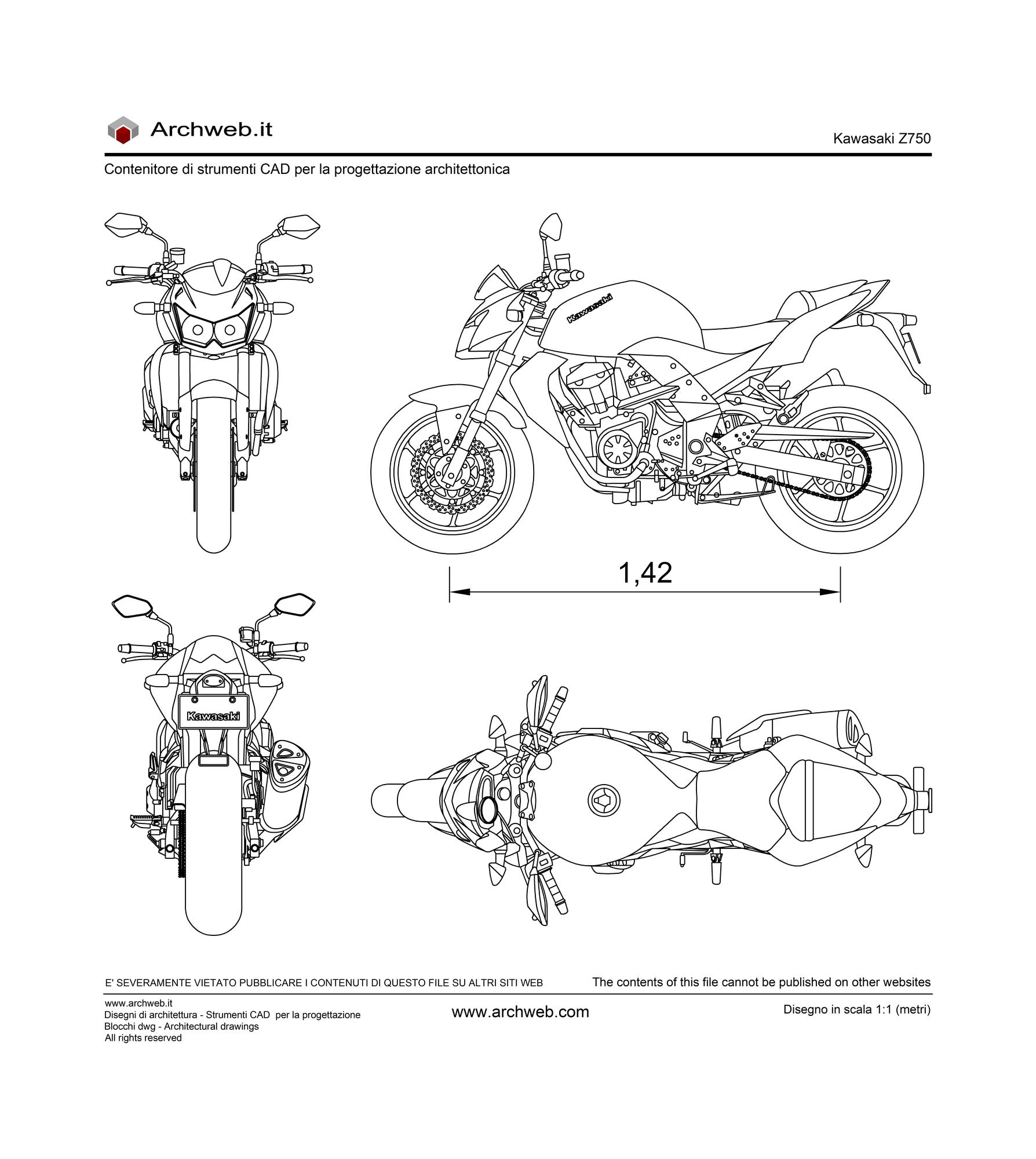 Kawasaki Z750 dwg