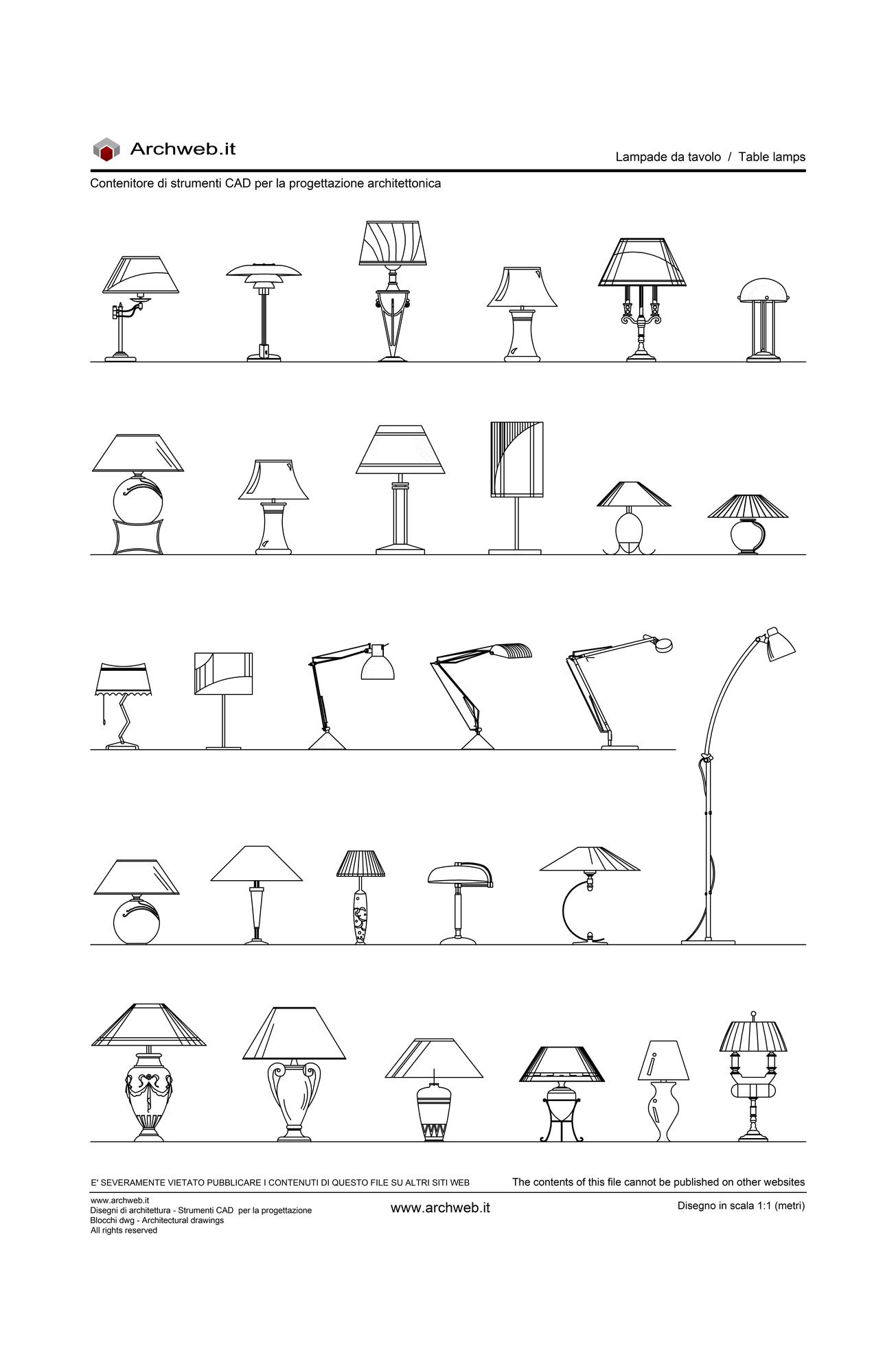 Lampade da tavolo 04 dwg