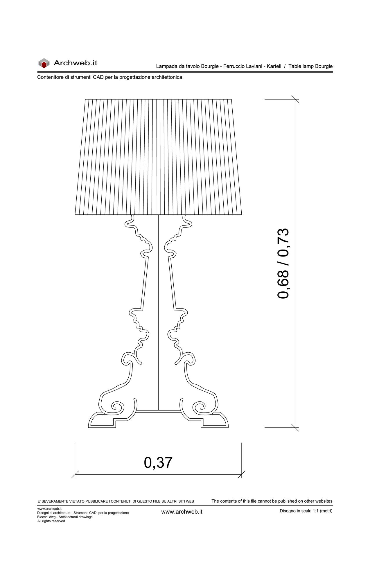 Lampada da tavolo Bourgie Kartell dwg