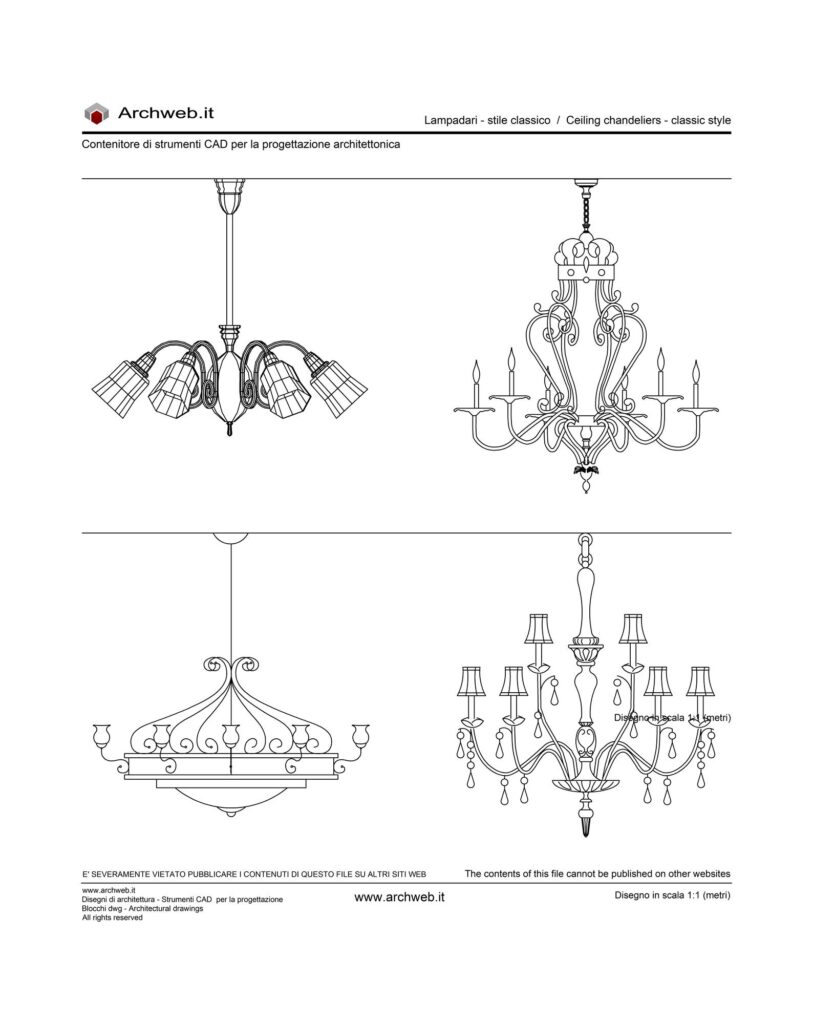 Lampadari classici 01 dwg