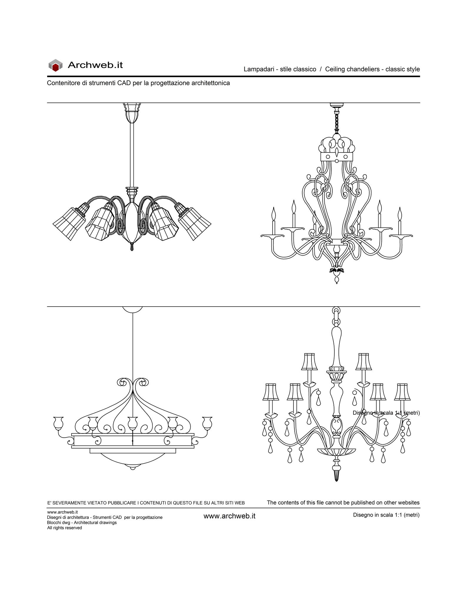 Lampadari classici 01 dwg