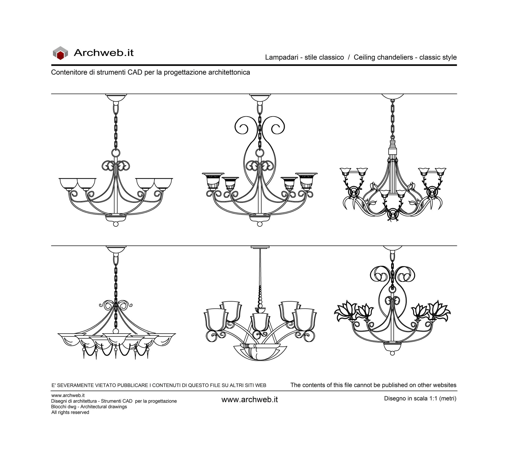 Lampadari classici 03 dwg