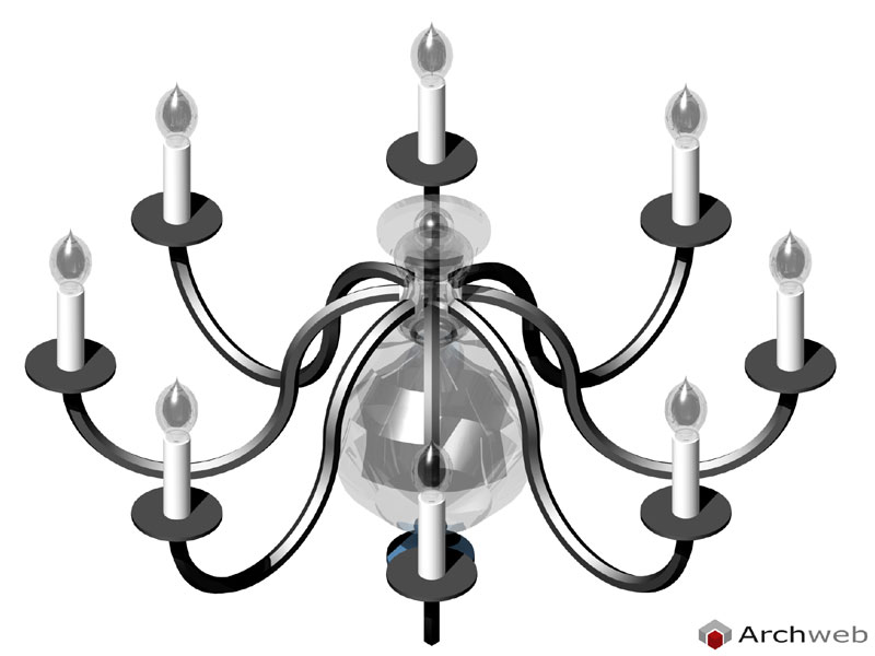 Lampadario classico 3D 01 dwg