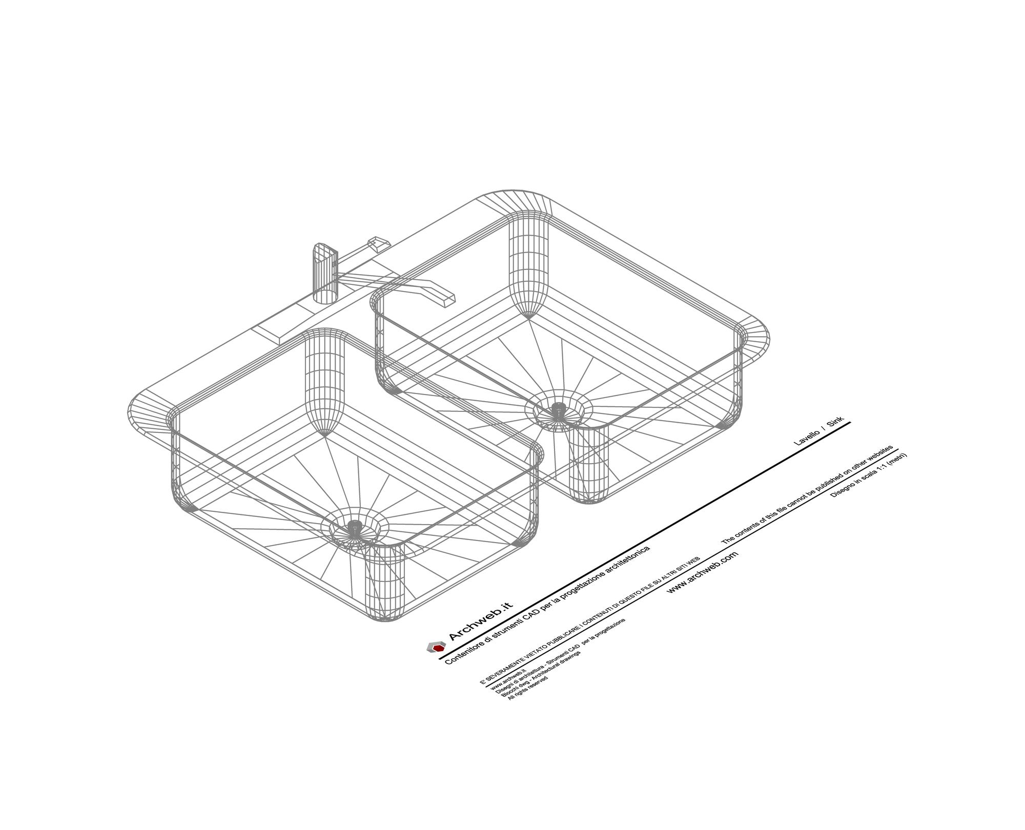Lavello doppio 3D 01 dwg