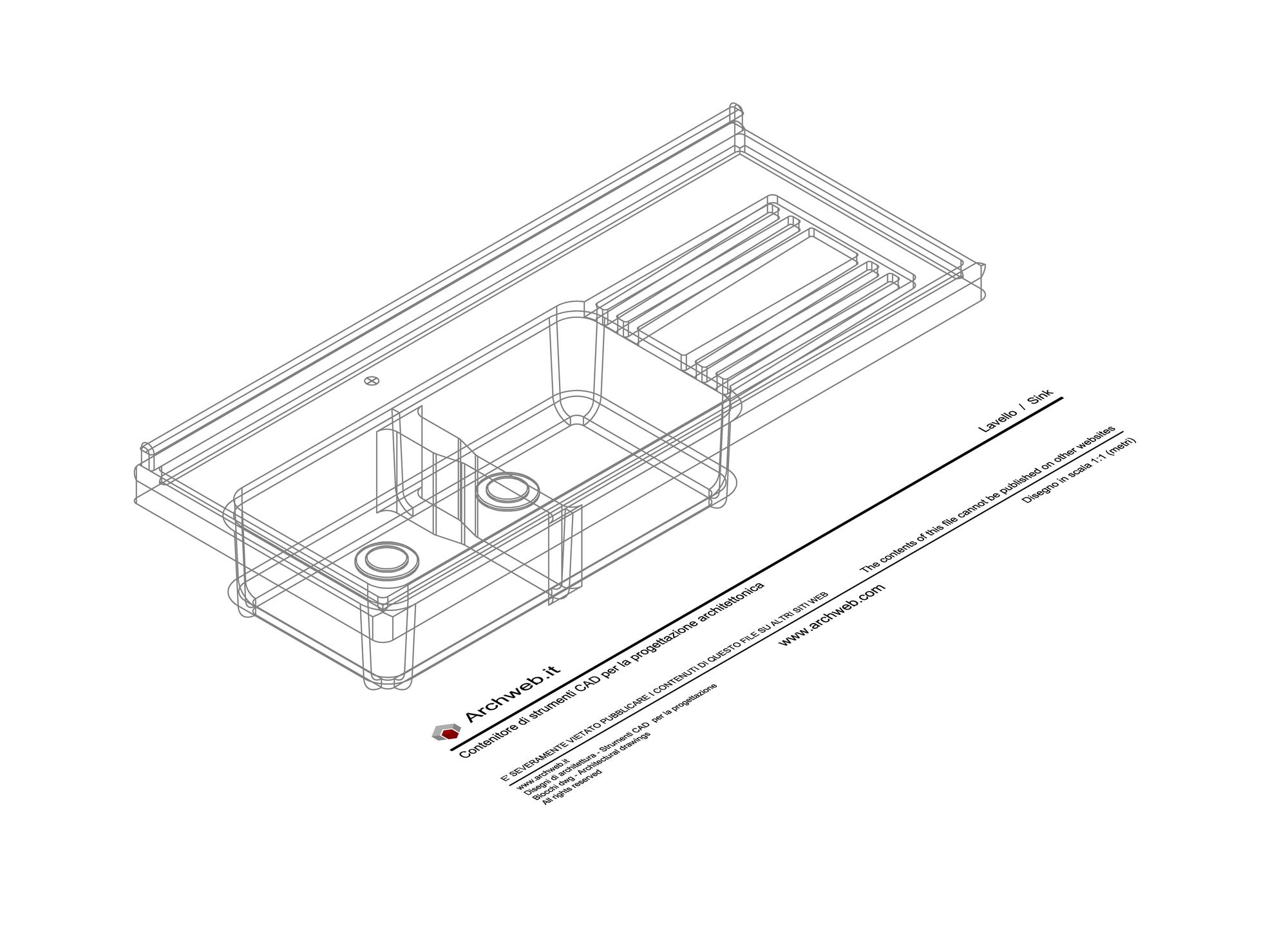 Lavello doppio 3D 02 dwg
