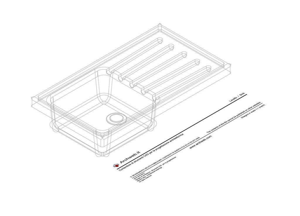 Lavello singolo 3D dwg