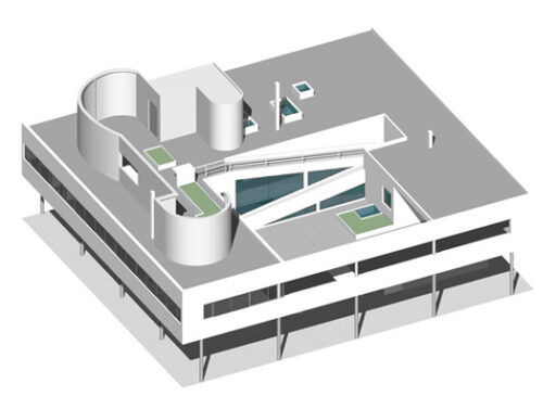 Immagine 3D di Villa Savoye di Le Corbusier