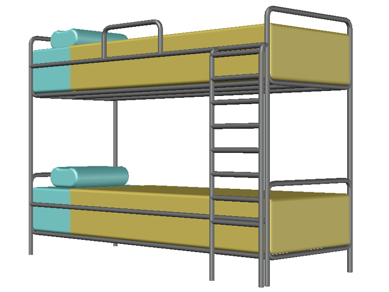 Letto a castello 3D dwg