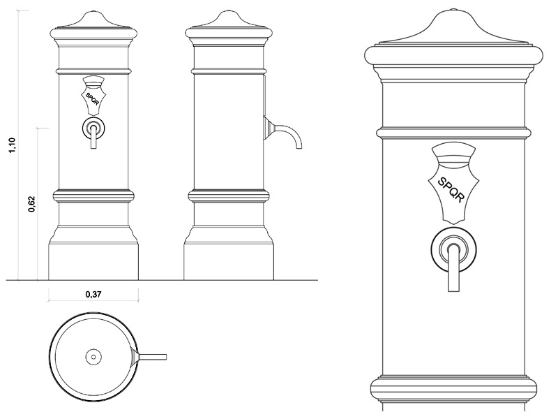 Fontanella Romana “nasone” dwg