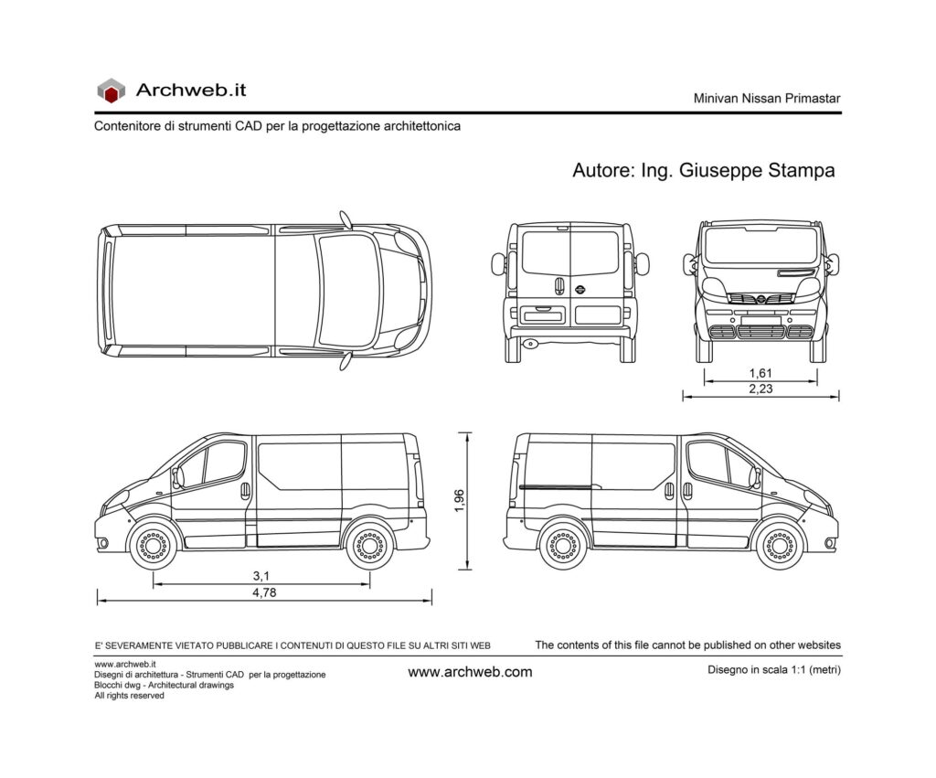 Nissan Primastar Minivan dwg