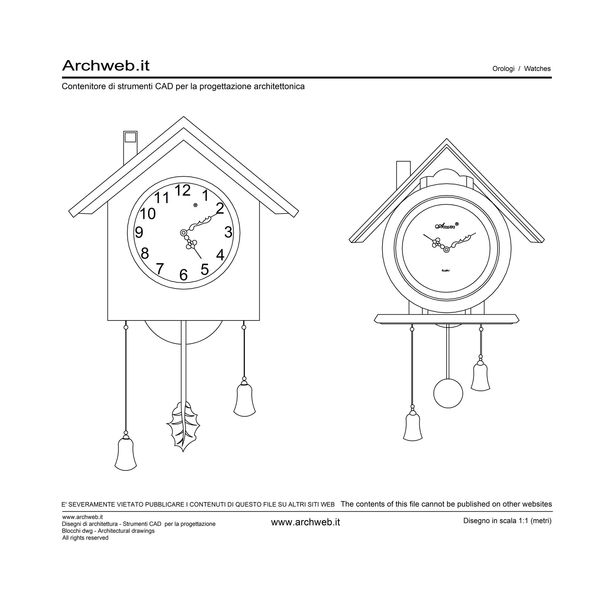 Orologio cucu dwg