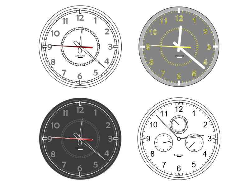 Orologi da parete 02 dwg