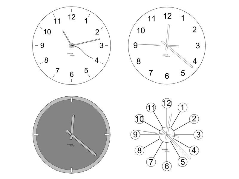 Orologi da parete 03 dwg