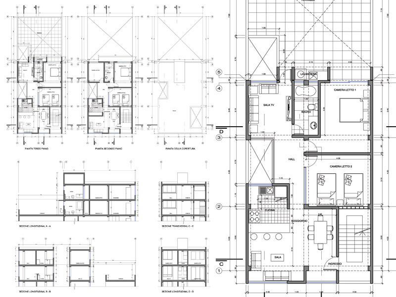 Palazzina residenziale 05 dwg