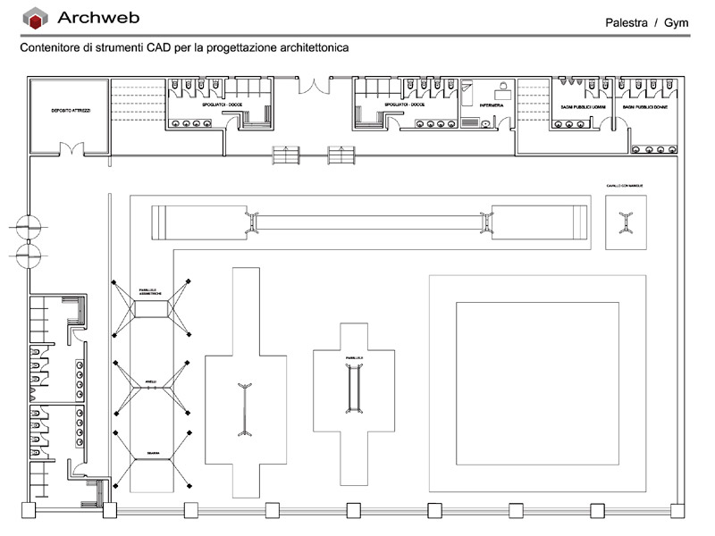 Gym for artistic gymnastics dwg Archweb