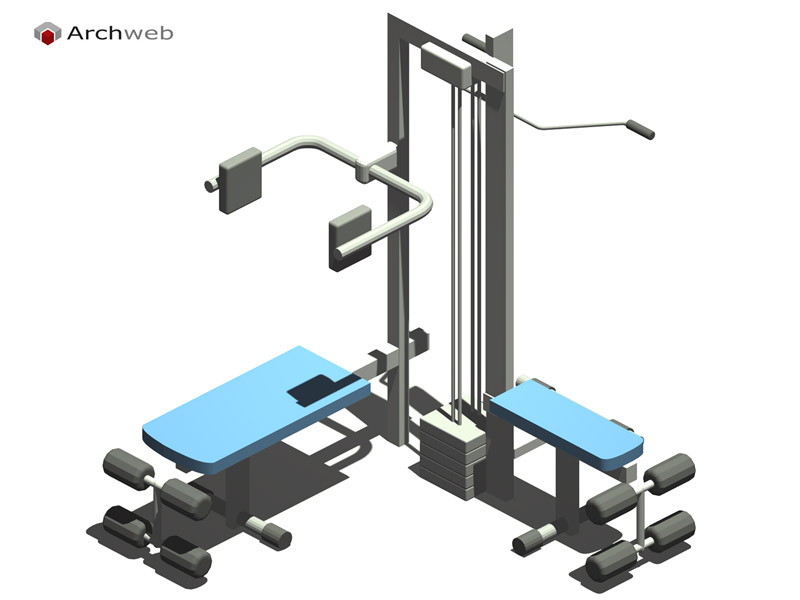 3D multifunction bench 02 cad block Archweb