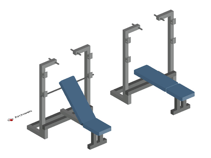 3D weight bench dwg Archweb