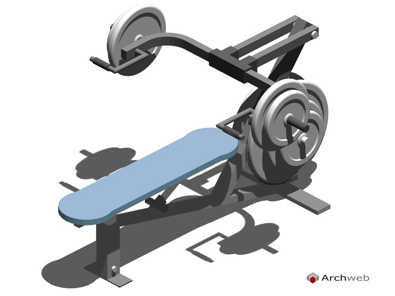 3D weight bench 02 dwg Archweb