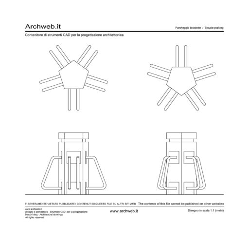 Parcheggio biciclette 5 dwg